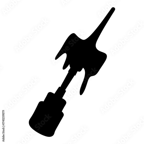 Single Black Silhouette of a Caulking Gun for Sealing Gaps and Cracks