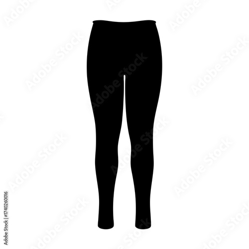 Black Leggings Silhouette for Fashion Design and Clothing Concepts Visual Representation