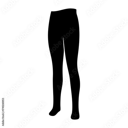 Illustration of black leggings on a white background perfect for clothing ads