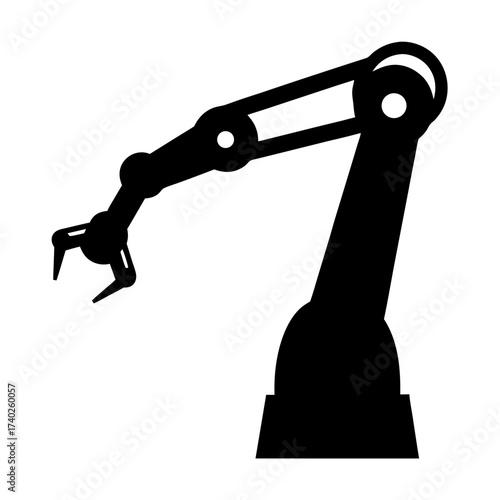 Industrial robot arm silhouette illustration for manufacturing and automation systems