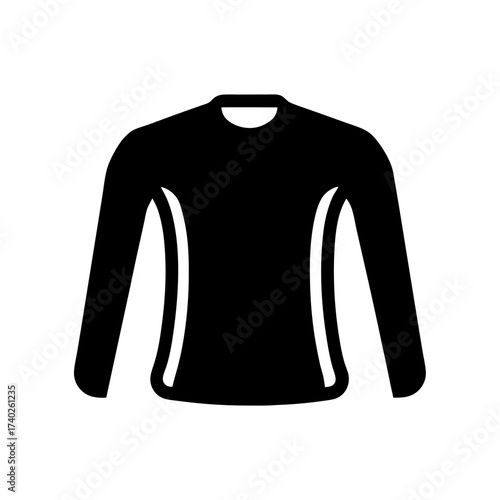 Black long sleeved shirt icon, suitable for cooler weather conditions clothing