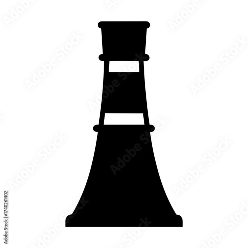 Silhouette image of a chemical erlenmeyer flask shaped laboratory equipment item