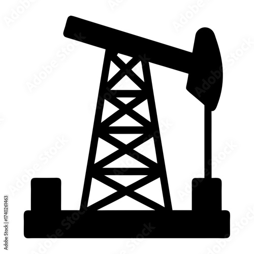 Silhouette of an Oil Pumpjack Symbolizing Energy Production and Resource Extraction