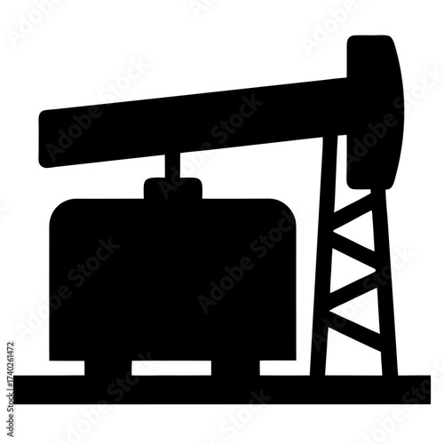 Silhouette of an oil pumpjack symbolizing fossil fuel extraction and petroleum industry