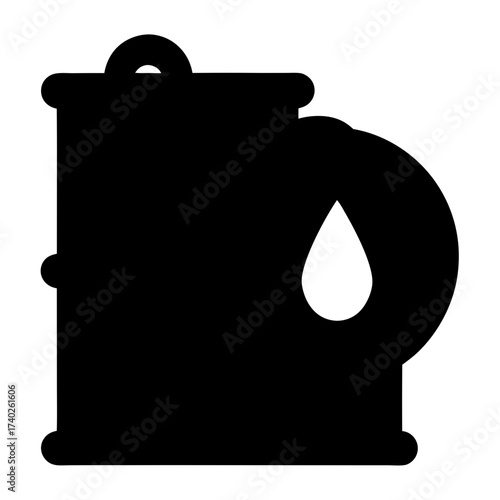 Stylized Oil Barrel with a Droplet Symbolizing Energy and Resources