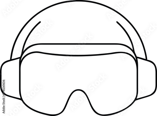Vector art of a simple line drawing of virtual reality goggles