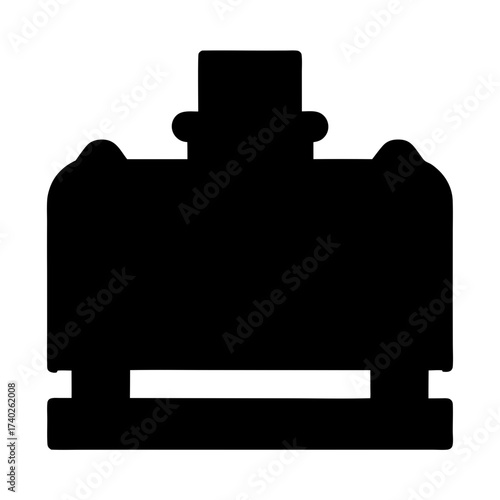 A Black Silhouette of an Old Style Typewriter with Vintage Charm