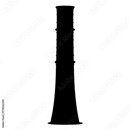 Dark silhouette of a clarinet highlighting its unique features and shape