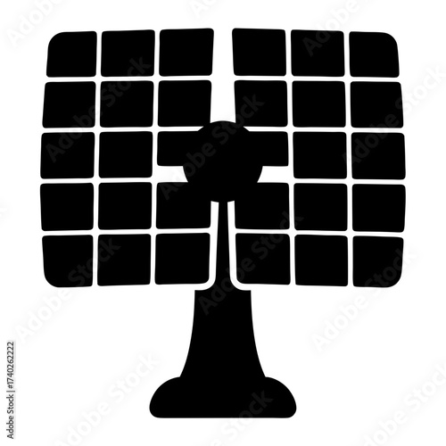 A black and white illustration of a solar panel array system
