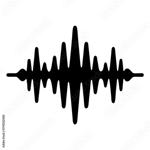 Monochrome Sound Waveform Representation in Audio Engineering and Signal Processing Visualization