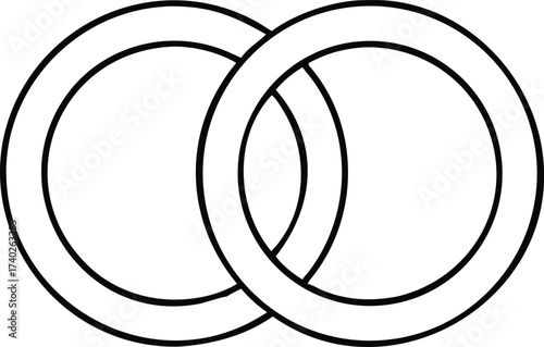 Vector art of two interlocking rings symbol