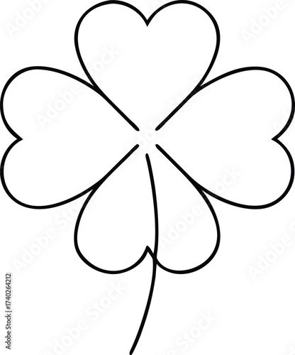 Vector art of outline of a fourleaf clover