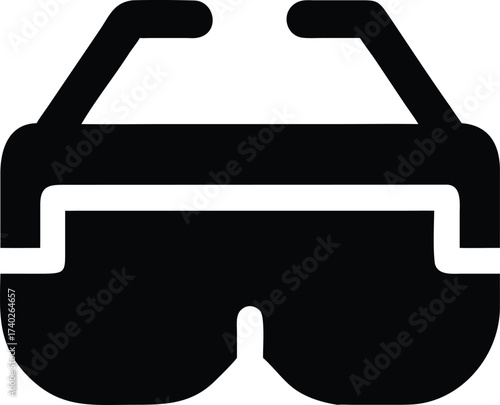 Vector art of black icon of eyeglasses