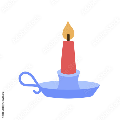 Traditional Autumn Chamber Candle Vector Icon
