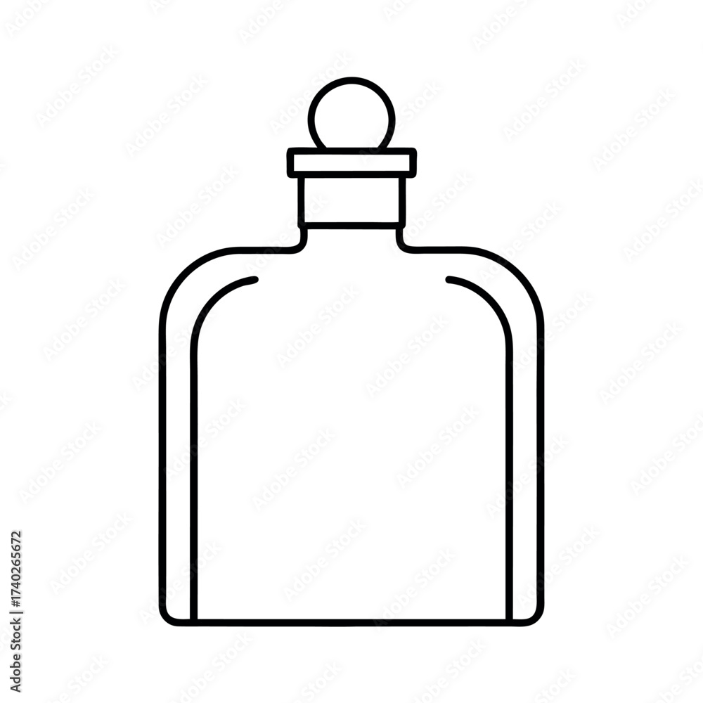 Obraz premium Perfume Bottle Outline Line Art Vector