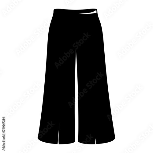 Simple black wide leg pants with side slits, a minimalist fashion staple