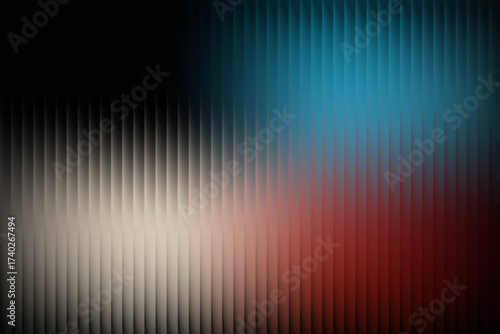 Abstract striped background with a ribbed glass effect and a vibrant multicolor gradient for modern digital design.