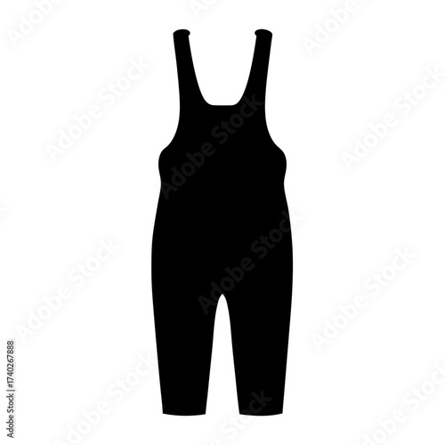 Simple graphic illustration of a black wrestling singlet or gymnastics outfit