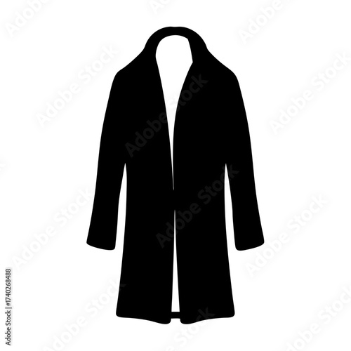 Elegant Silhouette of a Sophisticated Open Front Overcoat Design Element