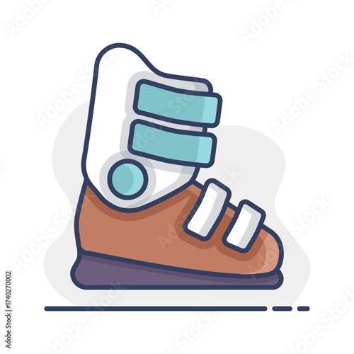Ski boots vector isolated icon. Winter sign