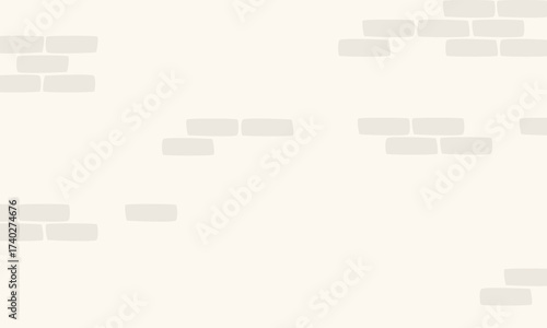 An abstract and minimalist vector pattern of irregular hand-drawn brick shapes on a light background. A simple texture perfect for wallpapers, covers, and creative projects.