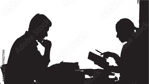 Minimalist monochrome graphic design of a stylized bird silhouette profile