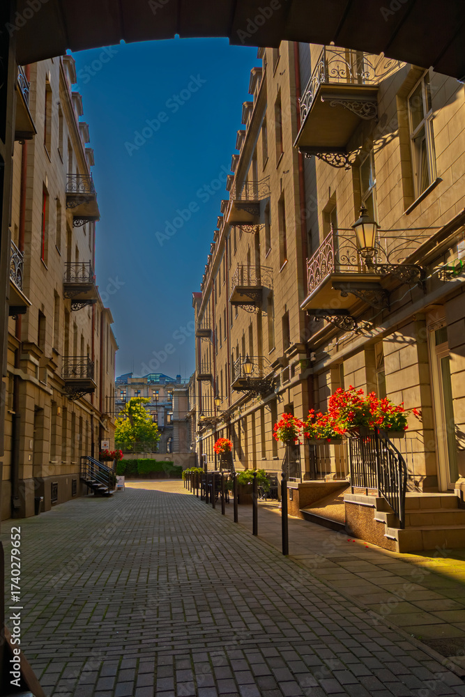 Obraz premium House in Piotrkowska, the pedestrian street of Lodz