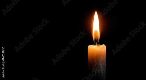 Single candle flame against black background (1)