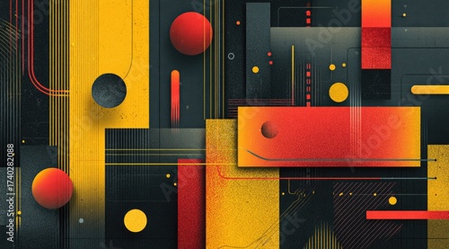 Abstract digital art with vibrant colors and geometric shapes
