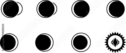 eclipse alt glyph vector flat icon