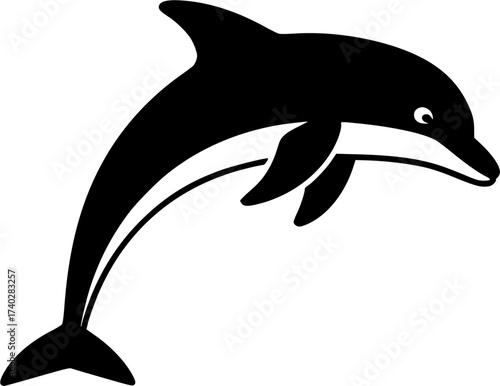 dolphin glyph flat vector icon 