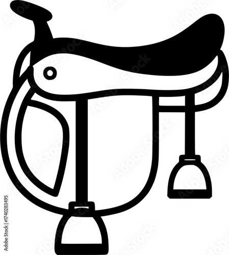 horse saddle glyph flat vector icon set