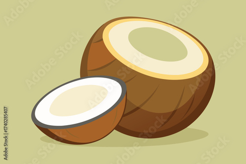 A close up of a coconut with a small hole in it
