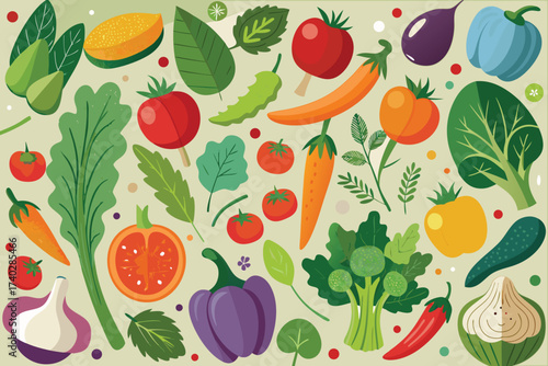 Vector illustration of a vegetable background