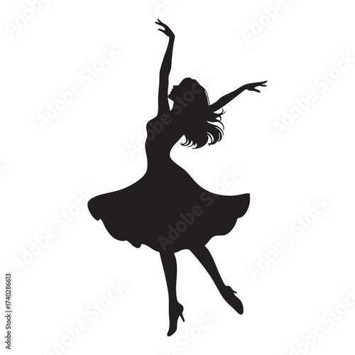 silhouette of a dancing woman