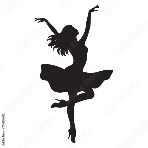 silhouette of a dancing woman