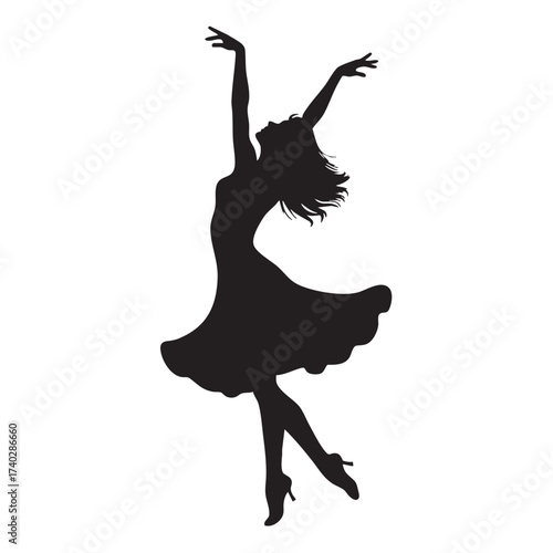 silhouette of a dancing woman