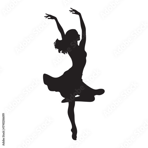 silhouette of a dancing woman