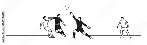 Dynamic Soccer Match - Goalie Save - Vector Illustration