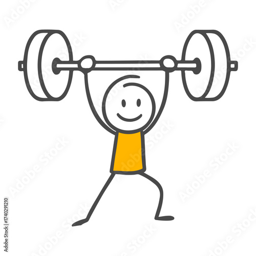 The Gentleman Figure's Display of Strength A Symbol of Willpower and Determination with Weightlifting.