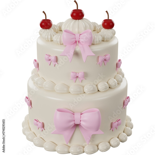 3D Render of Birthday Cake 