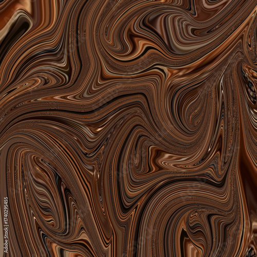 Rich brown marble swirl texture featuring natural flowing lines and deep tones, ideal for luxury design, fashion, or modern background use.
