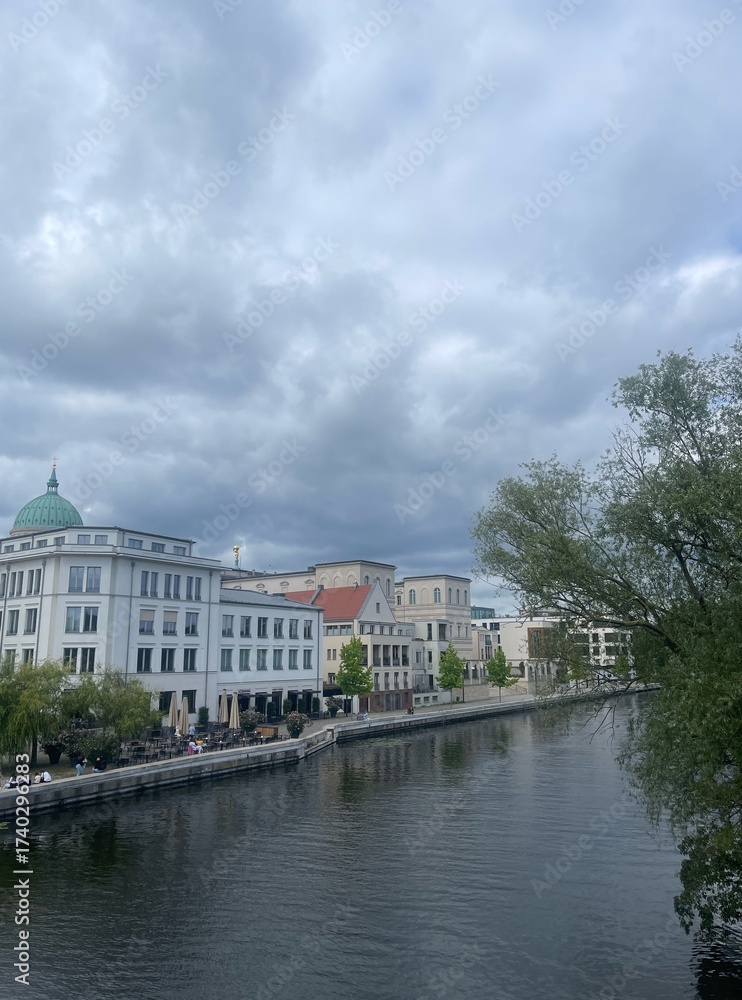 Fototapeta premium houses on the river architecture, river, city, water, europe, building, canal, bridge, sky, travel, cityscape