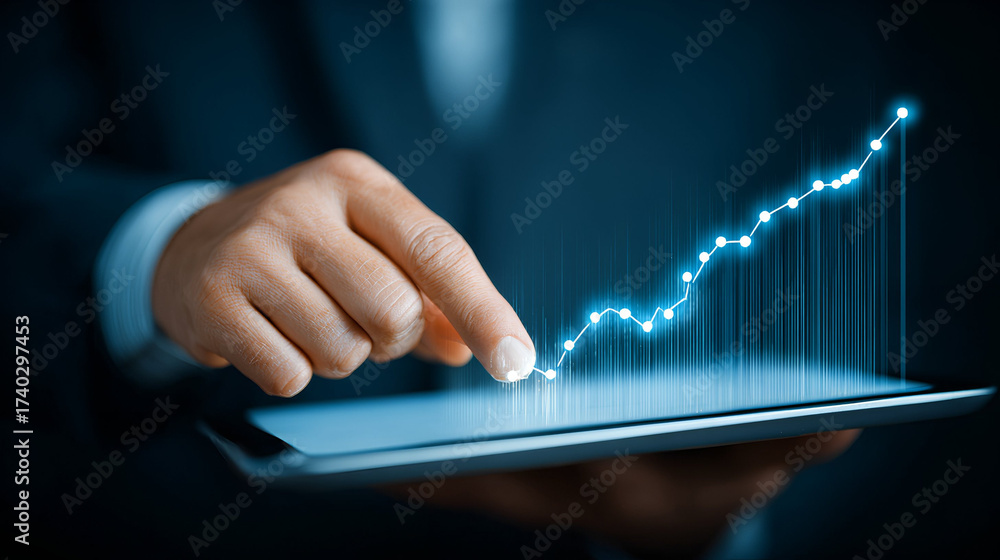 Naklejka premium businessman holding digital tablet
