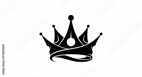 Elegant royal crown vector illustration, a luxury king and queen tiara symbol, this jewelry icon clipart design