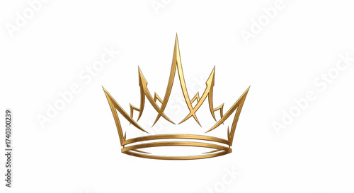 Elegant gold crown vector illustration, a royal symbol of a king or queen. Luxury tiara jewelry clipart icon