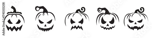 Halloween pumpkin vector illustration.