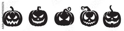 Halloween pumpkin vector illustration.