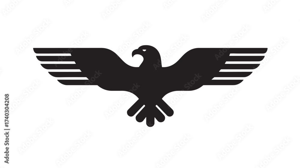 Obraz premium Stylized eagle icon simple flat vector design Isolated on White Background for logo or graphic element