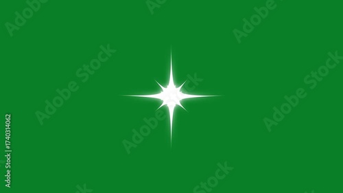 Sparkle twinkle glitter star effect animation in 4K loop, white doodle cartoon blinking stars with transparent alpha background for festive overlays